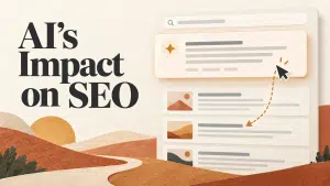 AI answer above organic search results, illustrating how AI changes website discovery and clicks. AI answer above organic search results, illustrating how AI changes website discovery and clicks.