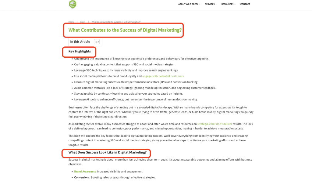 What Are the 15 On-Page SEO Factors You Can’t Miss in 2026? 5 Screenshot of header tags