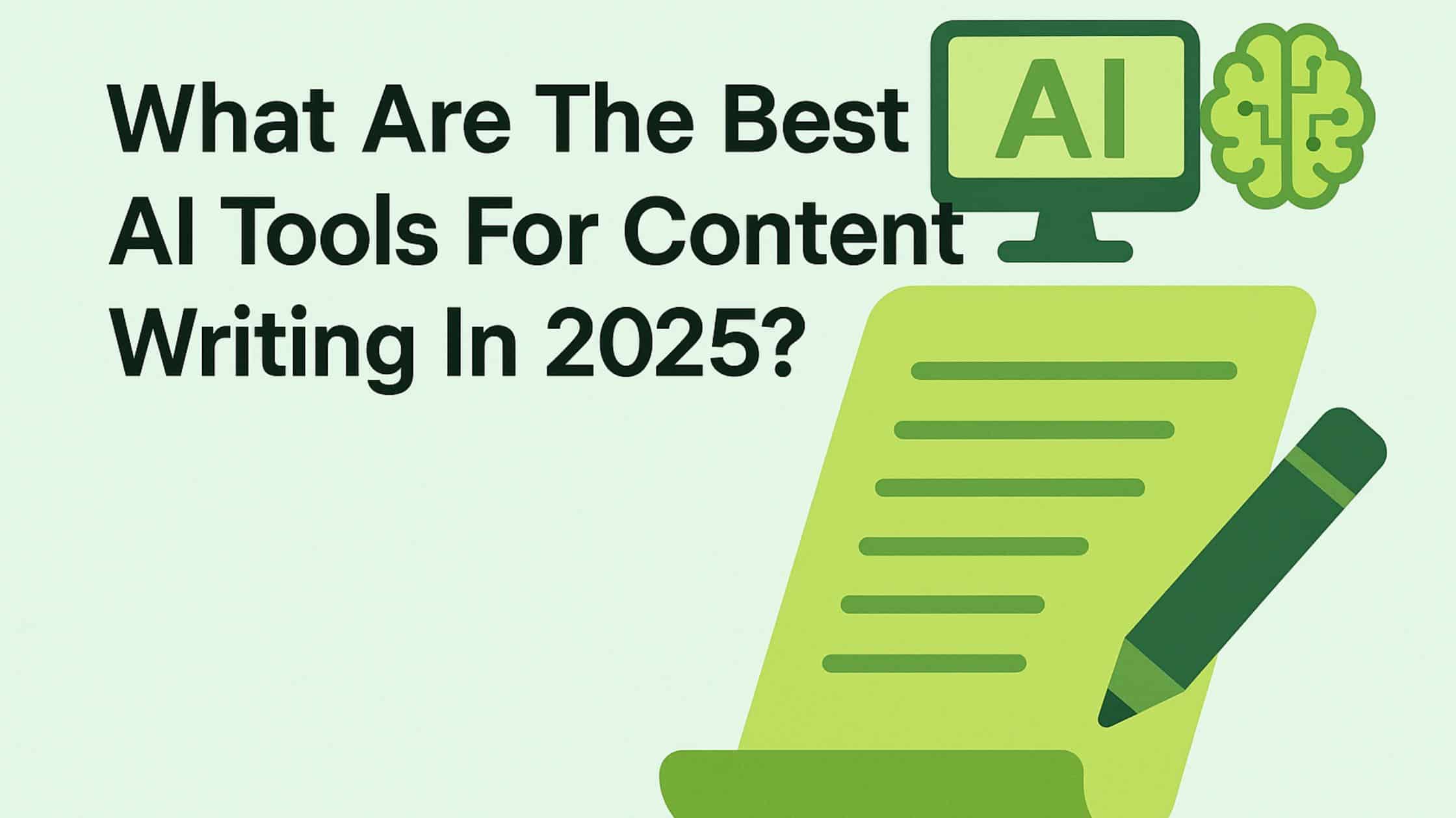 Blog banner with title about best AI tools for content writing in 2025