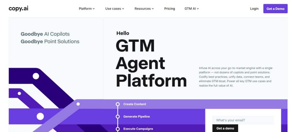 Copy ai home page