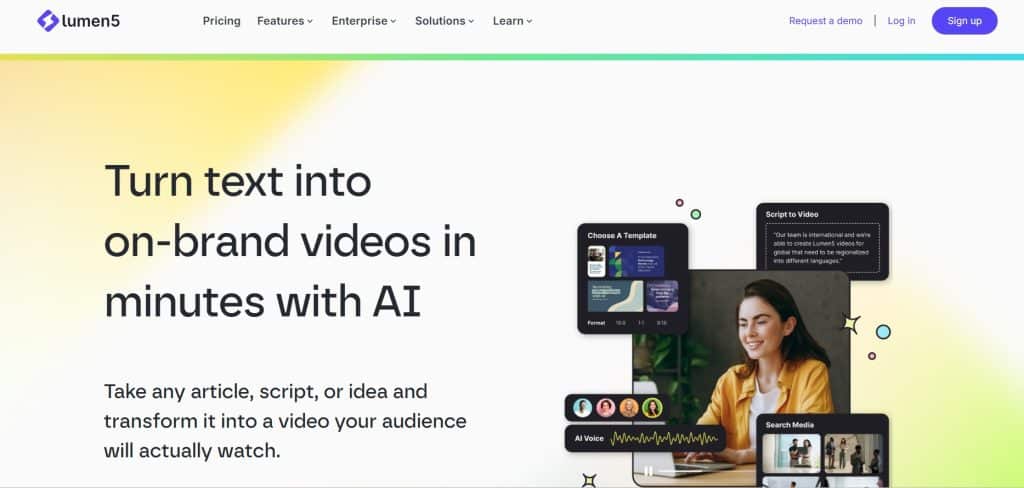 Lumen5 home page
