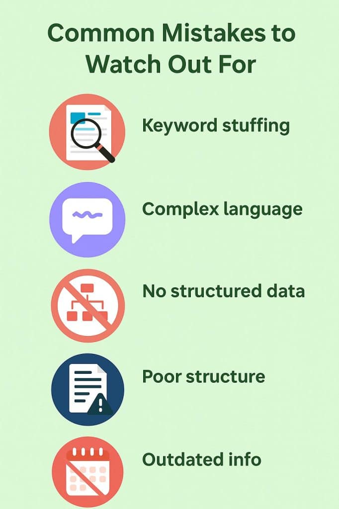 Common mistakes to watch out while creating content for AI overviews