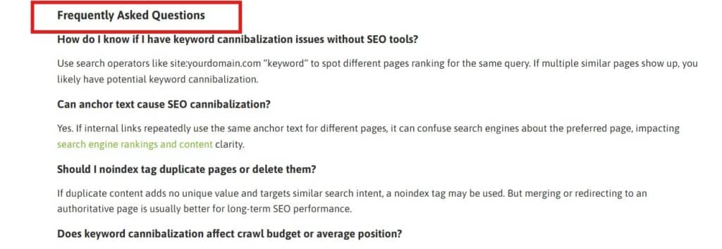 FAQ section on Wild Creek blog