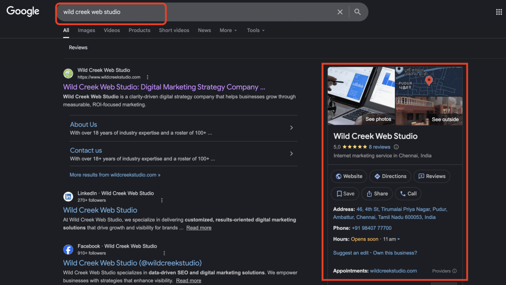 How Entities SEO Can Transform Your Digital Marketing? 3 Screenshot of local business profile