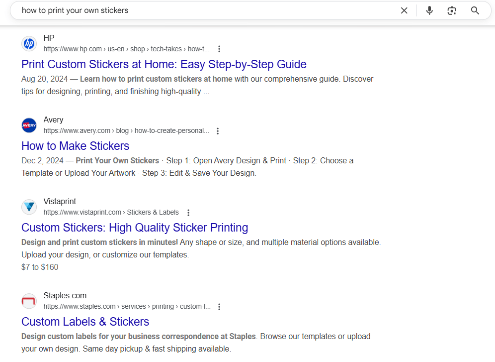 Screenshot of Long Tail Keywords