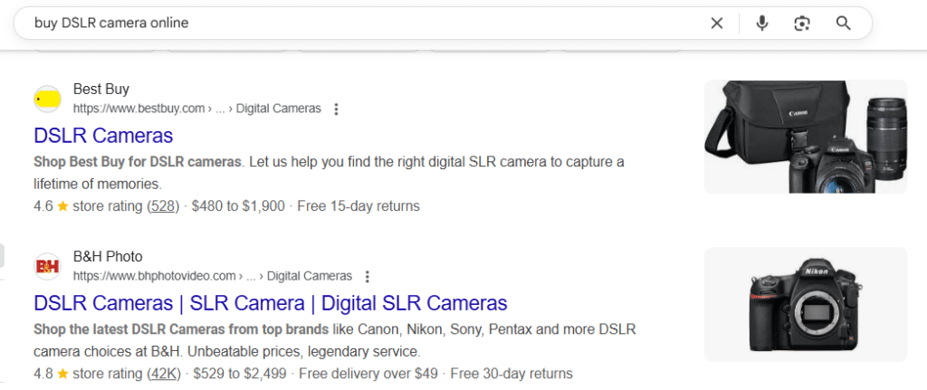 Screenshot of Transactional Keywords