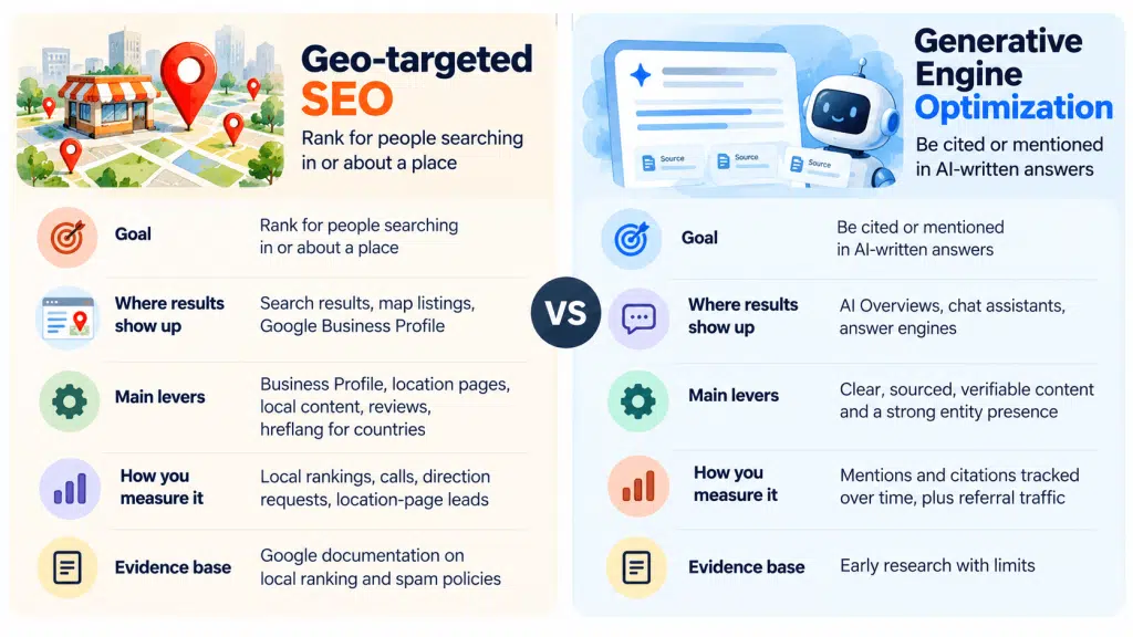 Geo SEO vs Generative Engine Optimisation