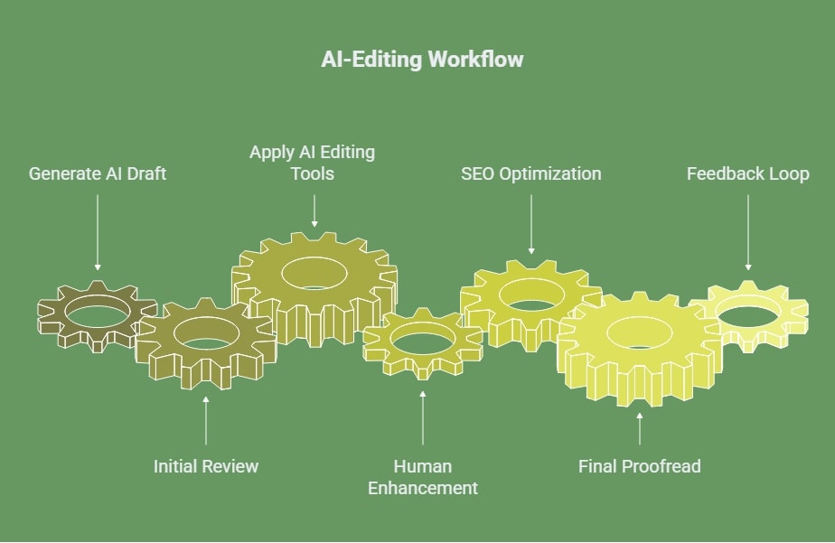 Is AI Content Editing Enough Without the Human Touch? 3 A visual representation of a Ai editing workflow configuration 1