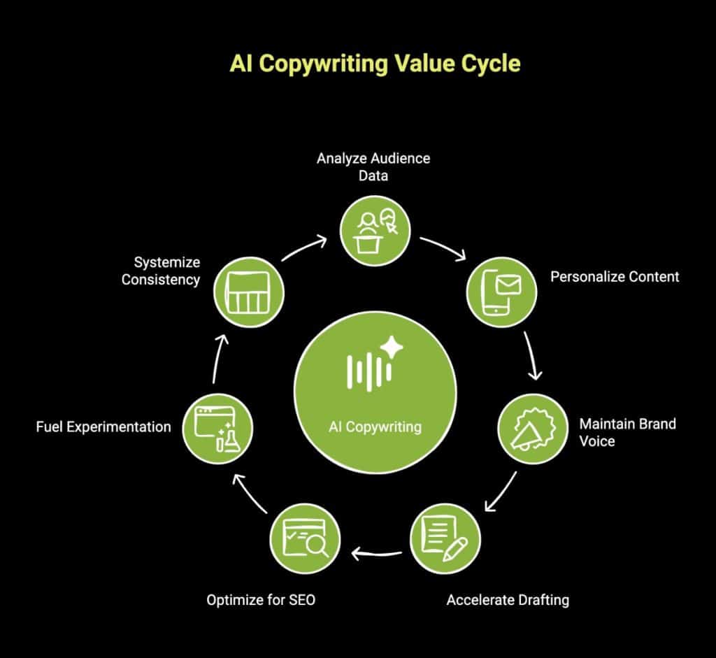 Infographic of What Are the Most Valuable Aspects of AI Copywriting