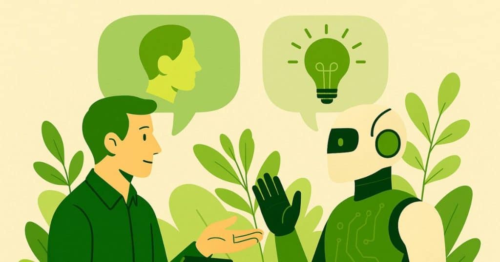 Human and AI collaboration illustration