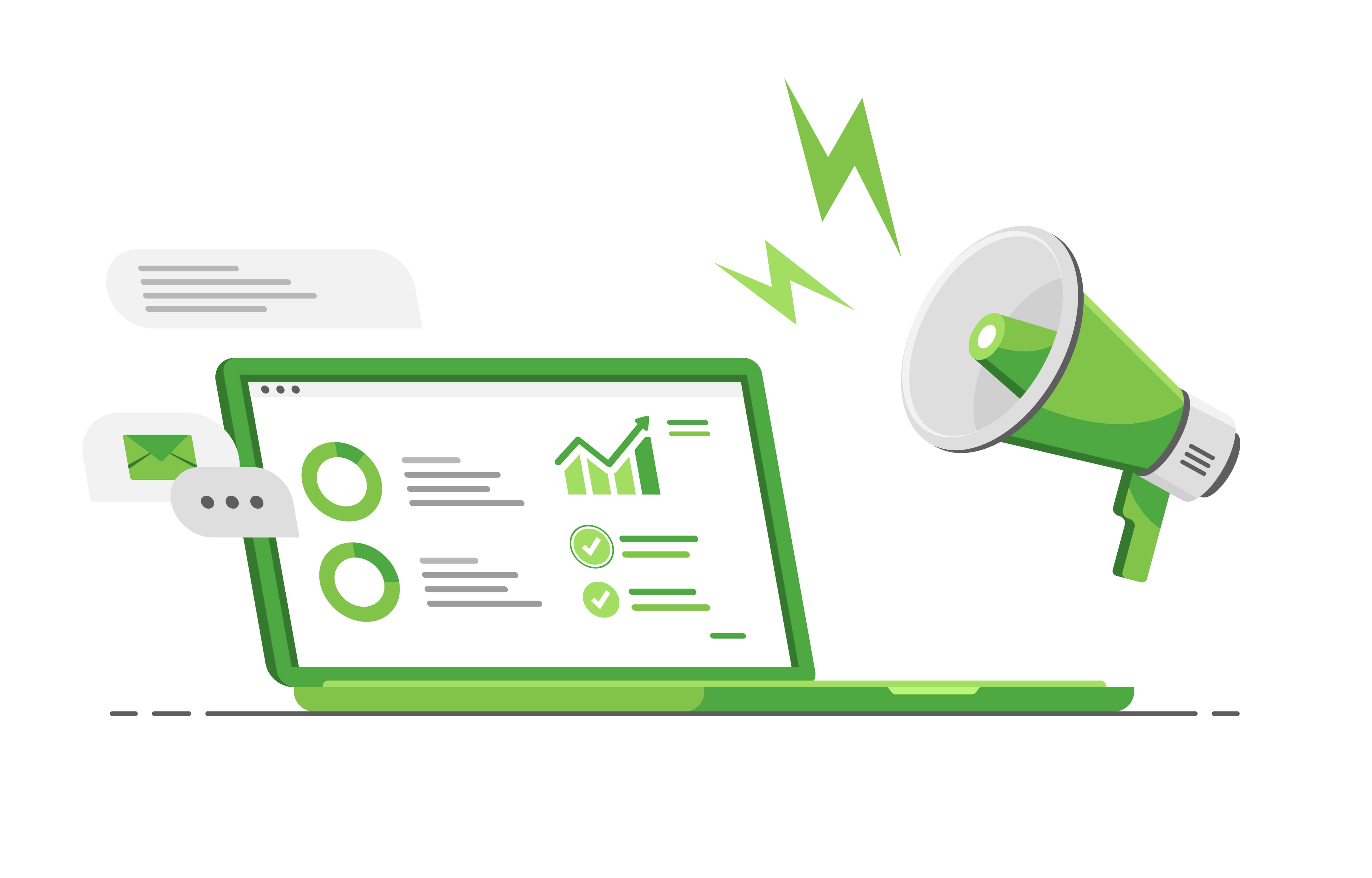 Illustration of marketing icons