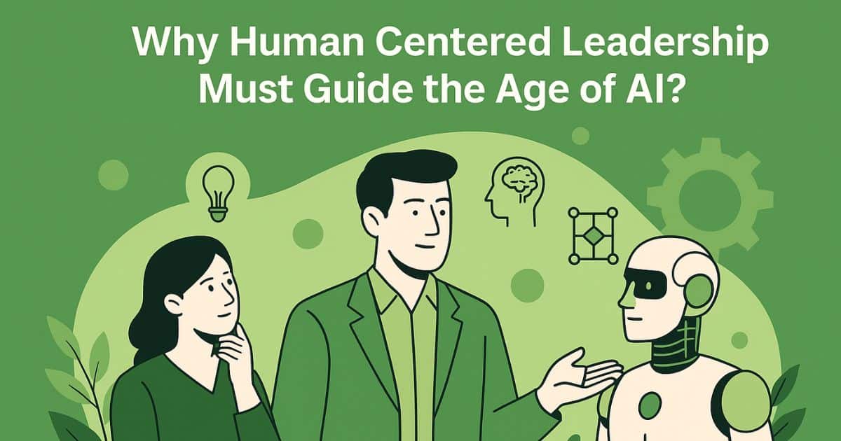 Image showing Human centered leadership guiding AI illustration