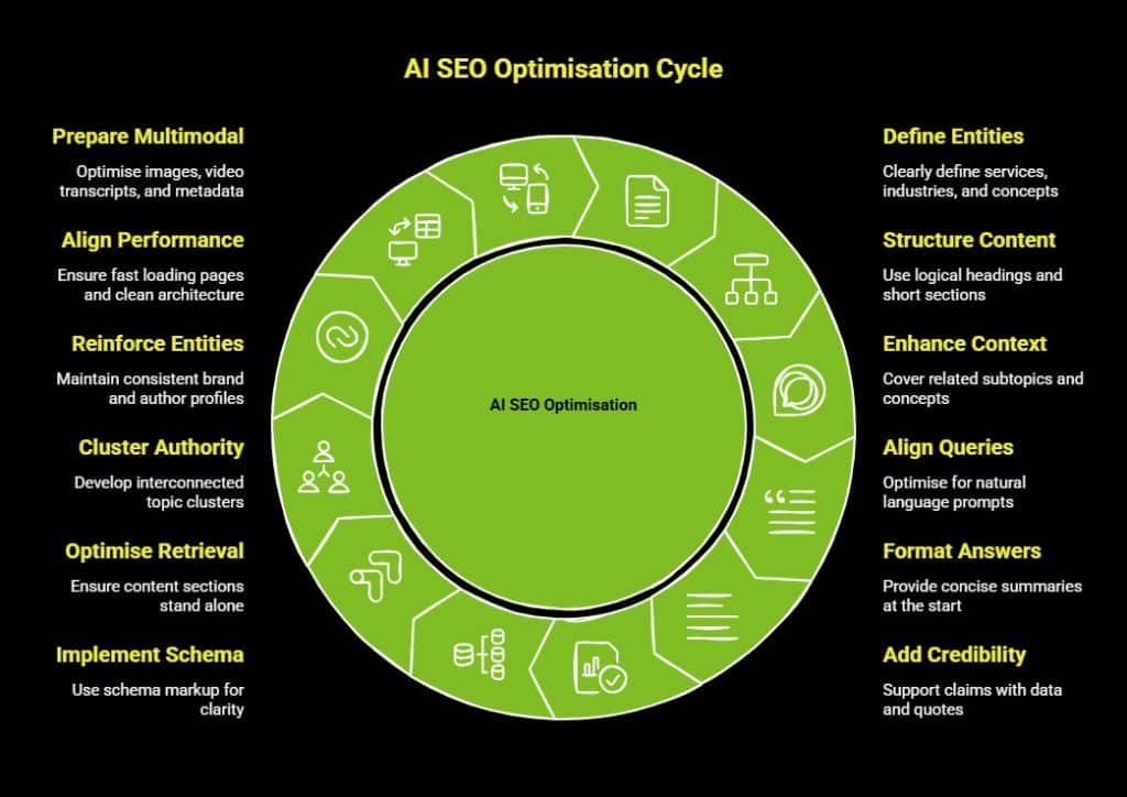 What Is AIO in SEO and Why Does It Matter? 1 Infographic on How Does AI SEO Optimisation Work visual selection 1