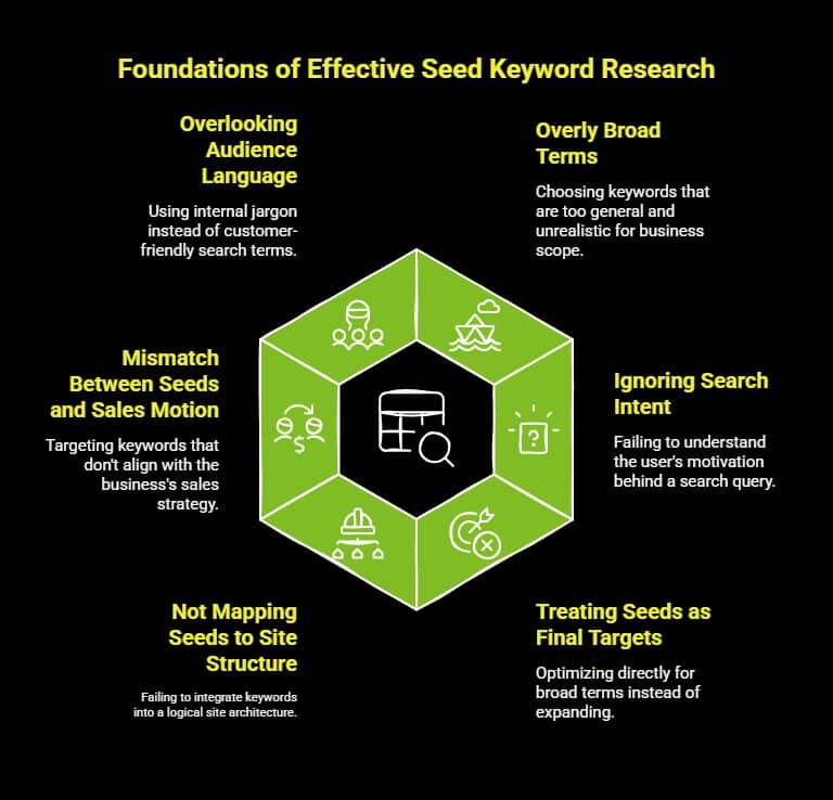 How Do Seed Keywords Shape a Winning SEO Strategy? 6 Infographic on What Are Common Mistakes in Seed Keyword Research visual selection