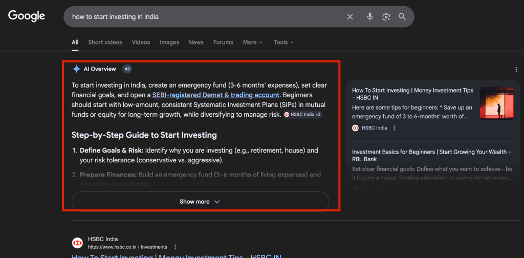 AI overview in Google