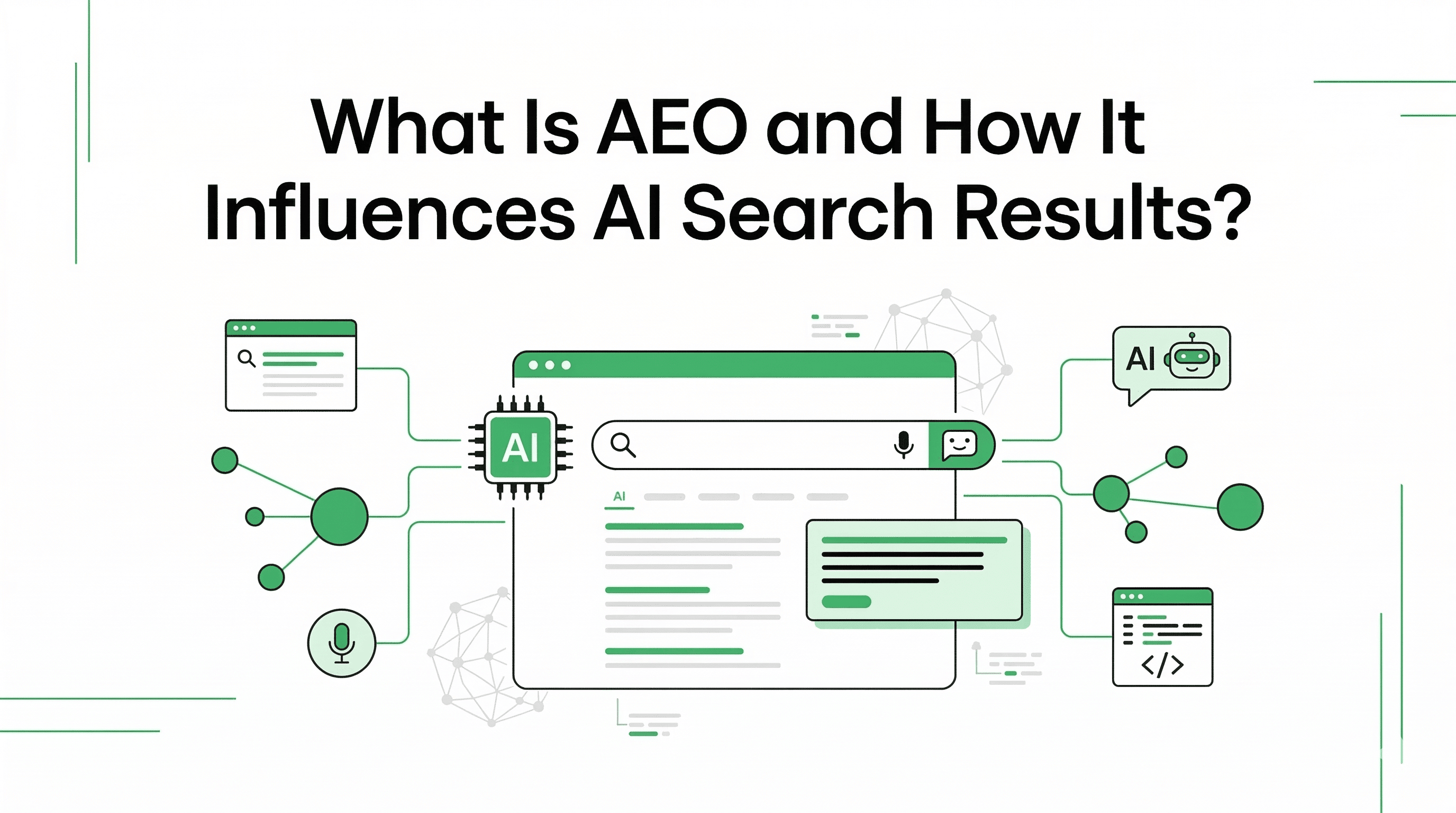 Illustration of AEO influencing AI search results and answer boxes